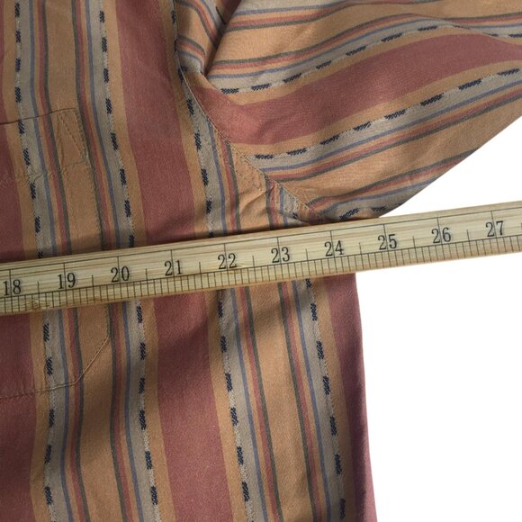 The Territory Ahead Shirt Mens XLT Rust Tan Striped Southwestern Long Sleeve - Picture 6 of 14